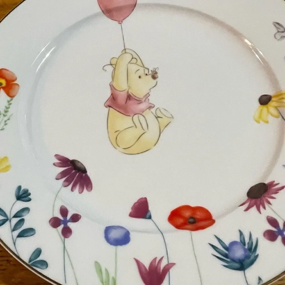 Disney Winnie the Pooh Among the Flowers Dinner Plates set of 2 NWT